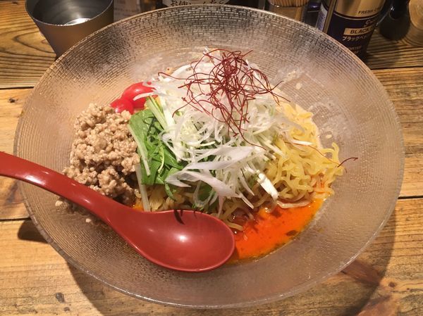 「冷やし担々麺＋追い飯（サービス）」@麺屋 翔 西新宿本店の写真