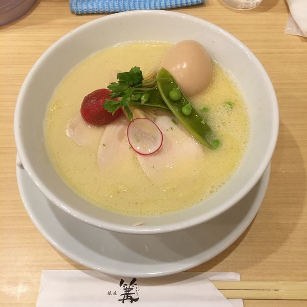 「鶏白湯SOBA 味玉」@銀座 篝 大手町店の写真