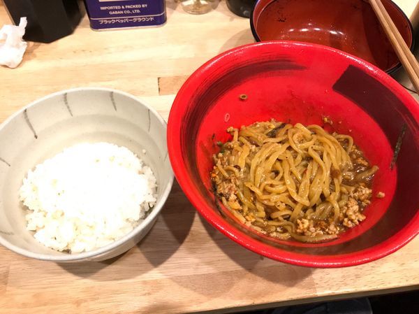 「カレーまぜそば ごはん付」@辛麺鶏白湯 横浜太翔の写真