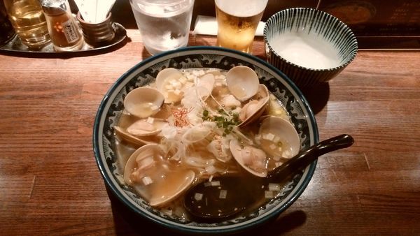 「はまぐりラーメン¥980-＋アサヒ生ビール¥420-」@和風楽麺 四代目 ひのでやの写真