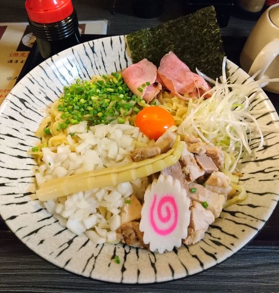 「濃厚玉子と比内地鶏の油そば 大盛」@麺匠えにしの写真