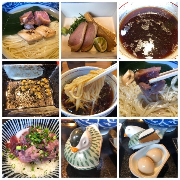 「昆布水に浸かった鴨つけそば 極 1100円＋海鮮丼 430円」@寿製麺よしかわ 川越店の写真