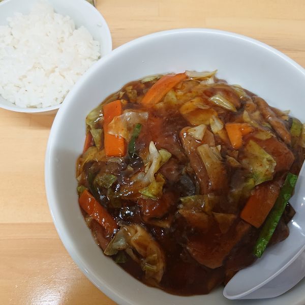 「スタミナラーメン冷やし並780円、小ライス100円」@スタミナラーメン一伸 筑波の写真