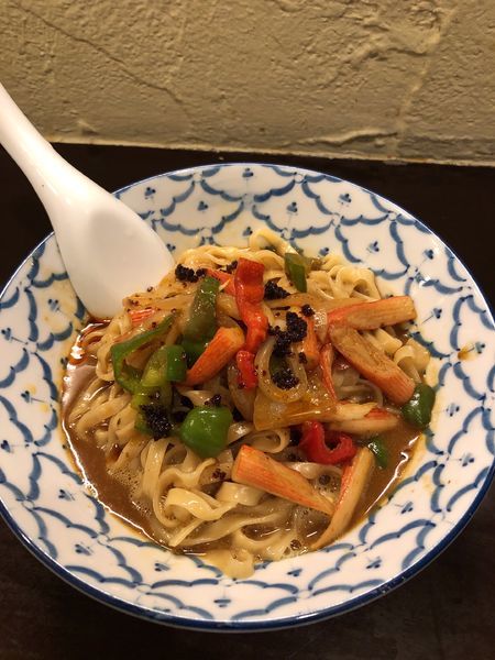 「【ゲリラ限定】釜玉ポンカリー　900円」@づゅる麺 池田の写真