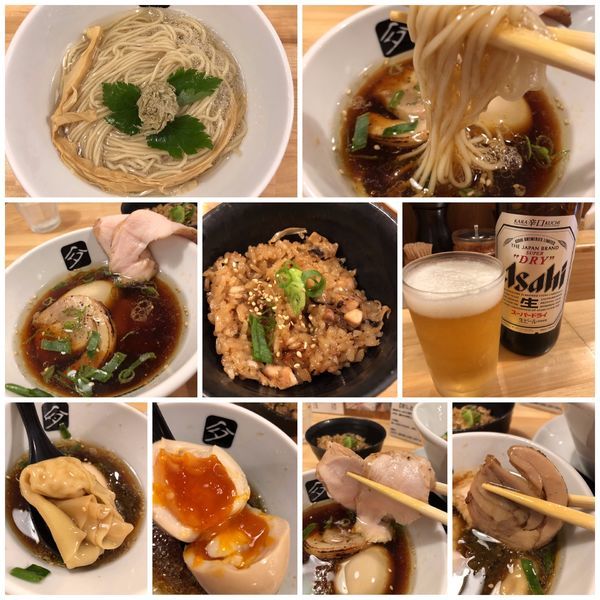 「特製鶏つけそば1000円＋中華おこわ(小）＋ビール」@中華そば 髙野の写真