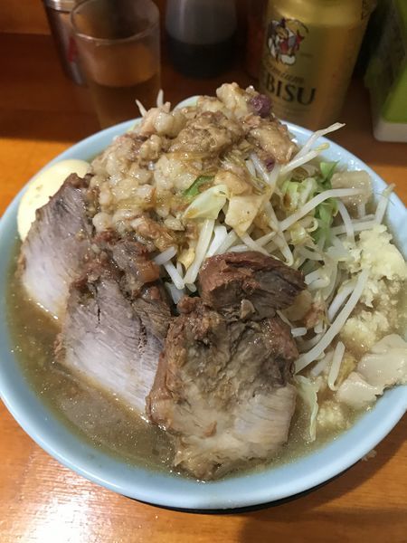 「ラーメン、並、ニンニク、ヤサイ、アブラ」@ラーメン 盛太郎 神保町店の写真