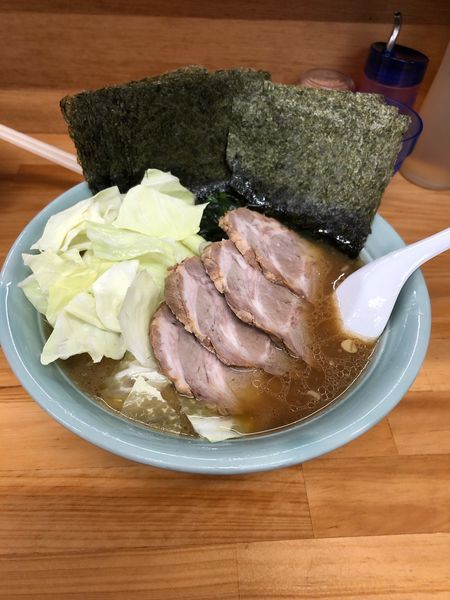 「中盛りチャーシュー 濃いめ固め少し多め 海苔増し 中ライス」@捲り家の写真