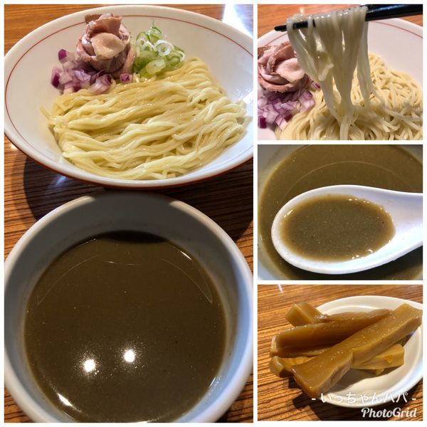 「限定）昆布水特濃冷ニボつけそば 800円 メンマ100円」@niboの写真