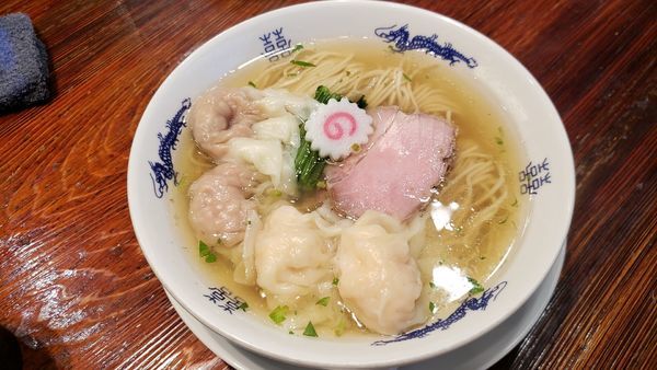 「山椒そば(海老・肉ワンタン 各2個)　☆」@中華蕎麦にし乃の写真