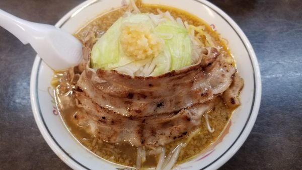 「ハル二郎　ニンニク、脂普通」@ハルピンラーメン 松本並柳店の写真