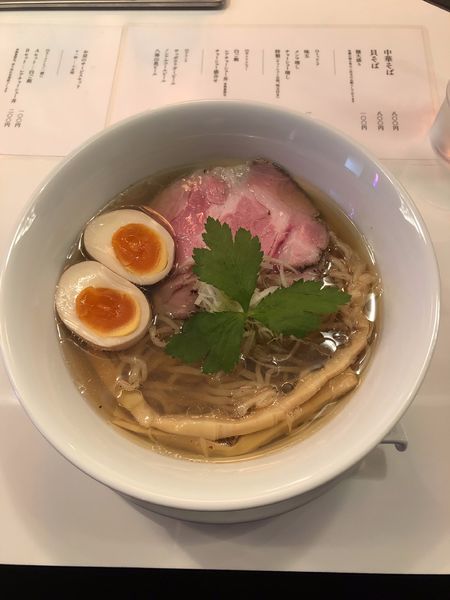 「貝そば　800円＋味玉」@田中の中華そばの写真