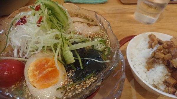 「冷やし鶏そば（限定）＋ランチライス」@らーめん天神下 大喜の写真