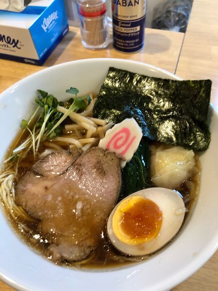 「醬油わんたん麺」@和風拉麺 喜粋の写真
