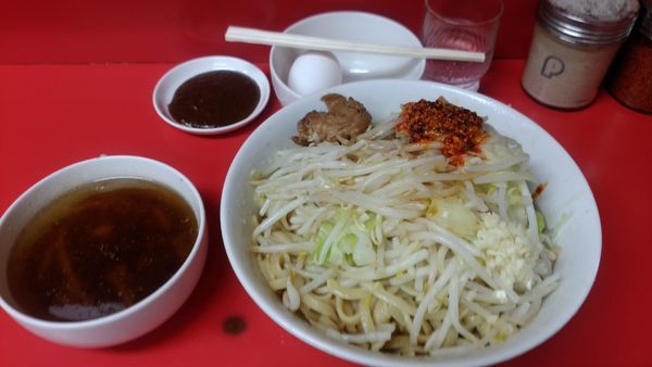 「小ラーメンSS生姜味噌玉子ニンニク少しラー油カラメゴマ油」@ラーメン二郎 千住大橋駅前店の写真