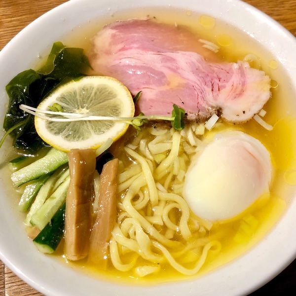 「冷やし温玉イリコそば950円」@中華そば 二階堂の写真