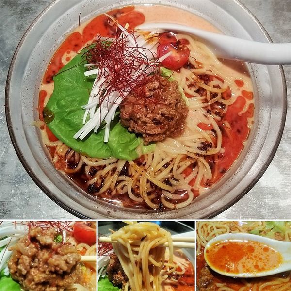 「冷やし担々麺(限定)＋大盛＋辛味増し＝1150円」@麺 やまらぁの写真