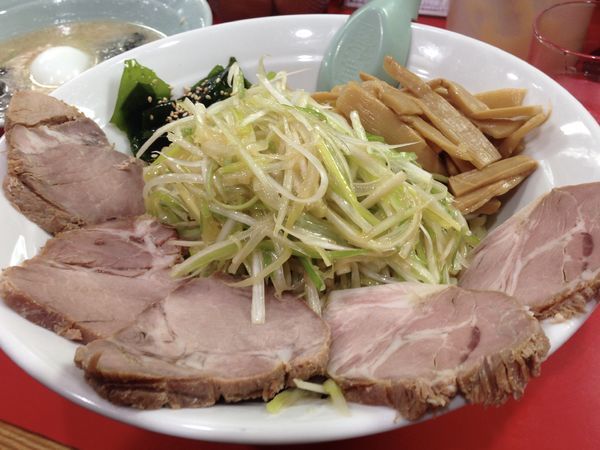 「ネギチャーシューつけ麺＋ネギ＋味玉」@かいざん 西船橋店の写真