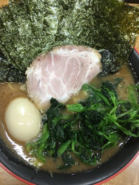 「のりほうれん草らーめん」@麺家 紫極の写真