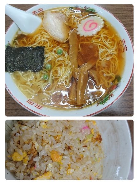 「ラーメン半チャーハンセット(950円)」@多万里食堂の写真