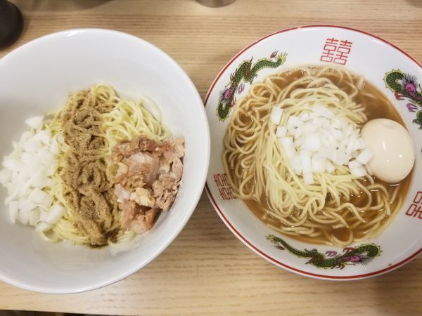 「味玉煮干中華蕎麦と和え玉セット」@ハイパーファットンの写真