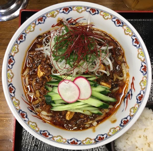 「冷やし麻婆麺＋小ライス」@辛っとろ麻婆麺 あかずきん 蒲田店の写真