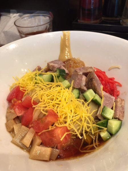 「【7月限定】黒酢の冷やし中華930円」@らぁ麺屋 つなぎの写真