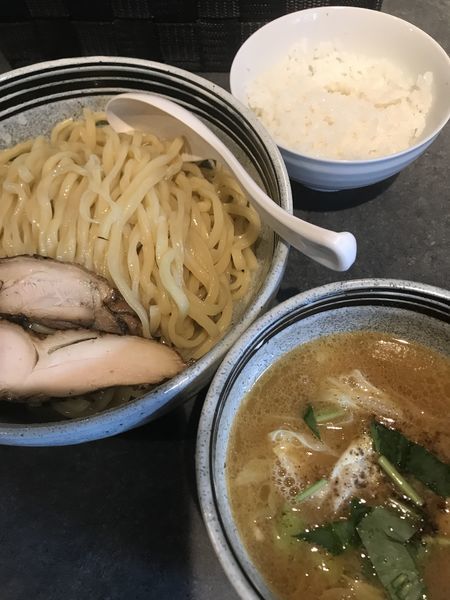 「鶏つけ、サービス大盛り、サービスライス」@麺彩房 弐 NEXTの写真