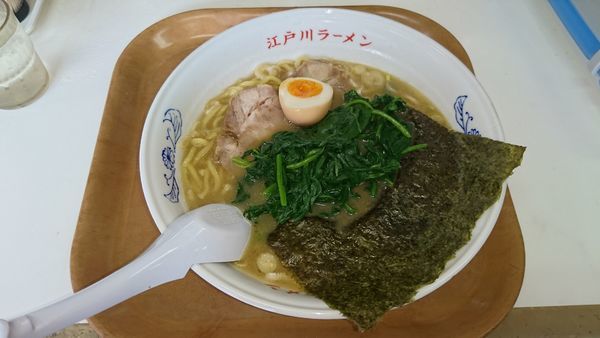 「ほうれん草ラーメン大(１２００円)」@江戸川ラーメン 角久の写真