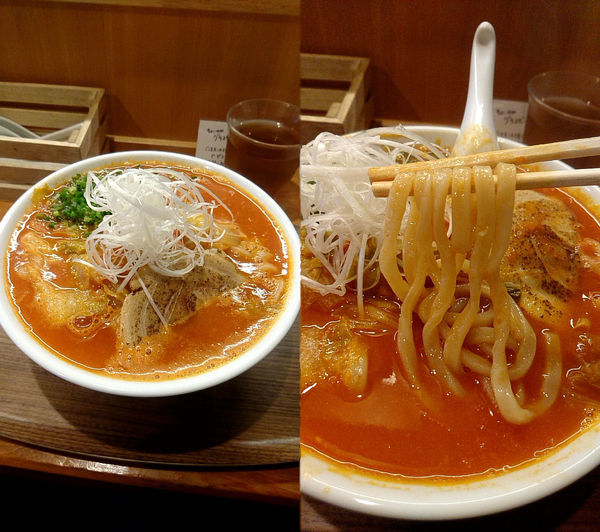 「『ハバネロチリトマト麺+大盛(￥950+100)』」@家族のらーめん食堂 はないち 春日町店の写真