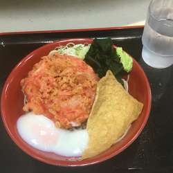 朝そば+紅生姜天(¥320+110)