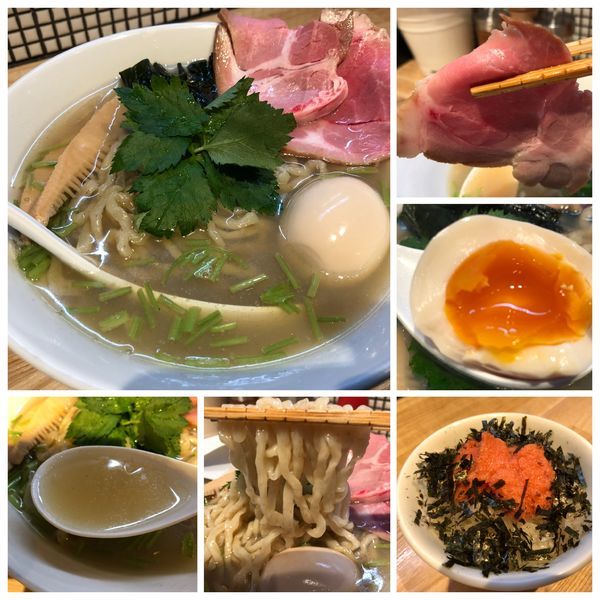 「味玉貝塩らーめん 900円 明太子ご飯 200円」@らーめん 改の写真