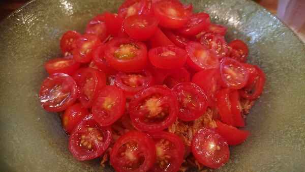 「海老とまと冷やし中華（限定、１０００円）」@鮮魚らーめん 五ノ神水産の写真