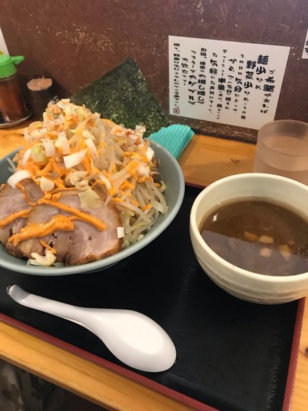 「つけ麺 並【ヤサイ増し増し、麺増し、カラマヨダブル】」@ラーメン慶次郎 本店の写真