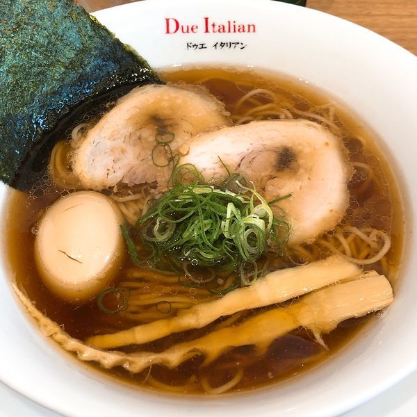 「醤油玉子らぁ麺 ¥980」@ドゥエ イタリアン 市ヶ谷本店の写真