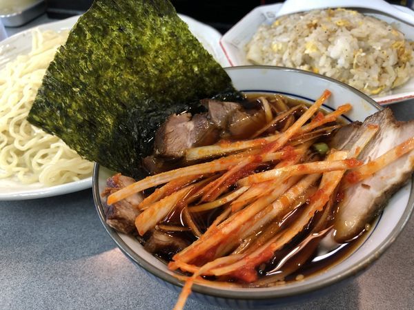 「炒飯辛ネギつけ麺」@盛運亭の写真