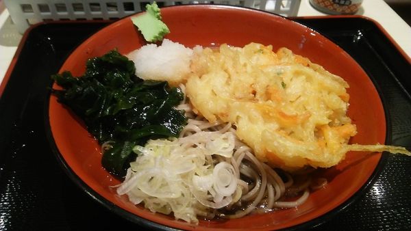 「冷しかき揚げ天そば 440円」@名代 富士そば 市川店の写真