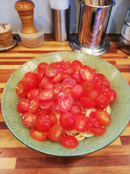 「限定　海老トマト冷やし中華　1000円」@鮮魚らーめん 五ノ神水産の写真