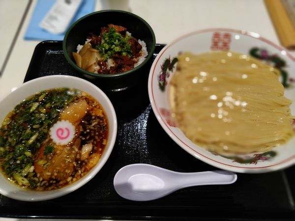 「つけそば（並）+チャーシュー飯」@中華そば カドヤ食堂 西宮ガーデンズ店の写真