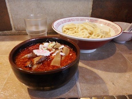 「【辛】つけめん　小（２００ｇ）」@泪橋 溝の口店の写真