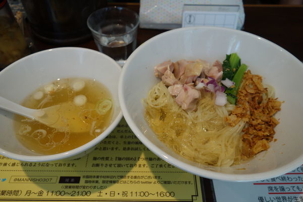 「【限定】冷たい塩生姜油そば」@塩生姜らー麺専門店MANNISHの写真