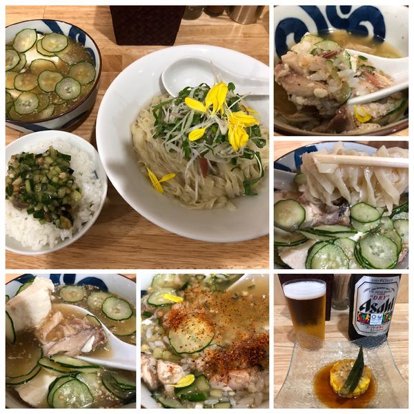 「【限定】鯵の冷汁そば 1000円 ビール 480円」@中華そば You Leeの写真
