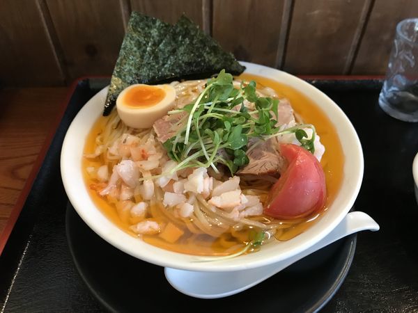 「らーめん香露【冷えびあられ塩がごめ昆布つゆ】﻿」@麺創 なな家の写真