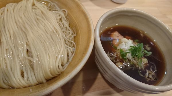 「鰹昆布出汁醤油つけ麺味玉」@迂直の写真