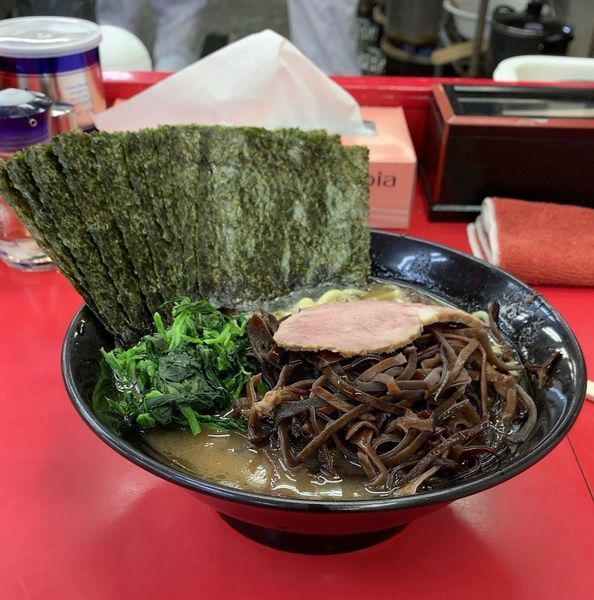 「海苔ラーメン中盛 キクラゲ」@武蔵家直系 ぼうそう家の写真