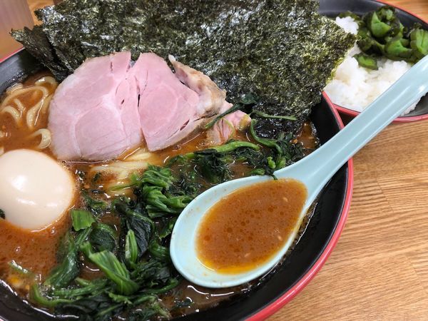 「【辛味噌】のりほうれん草ラーメン」@麺家 紫極の写真