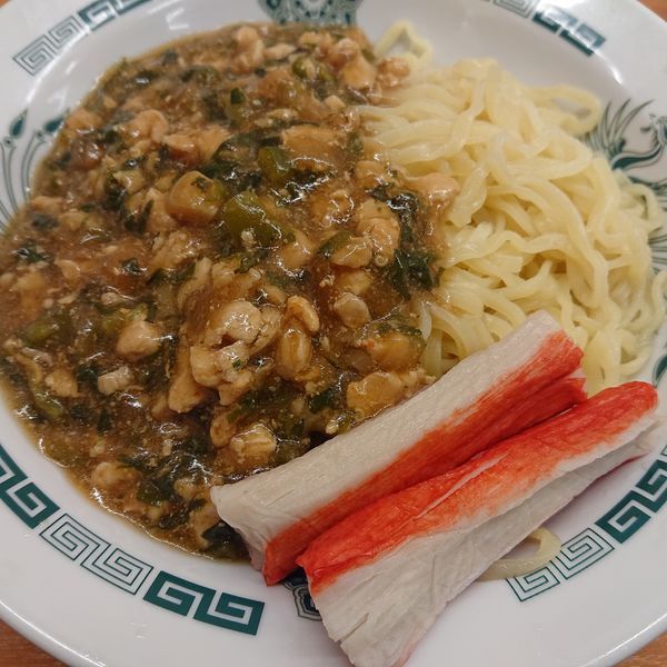 「ガバオ汁なし麺590円、生ビール290円、ポテトサラダ190円」@日高屋 西船橋北口店の写真