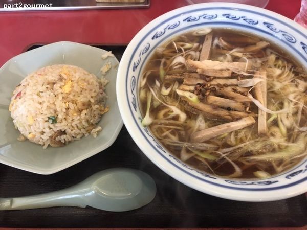 「ねぎチャーシューラーメン半チャーハンセット (890円)」@手打ラーメン 珍来 田中店の写真