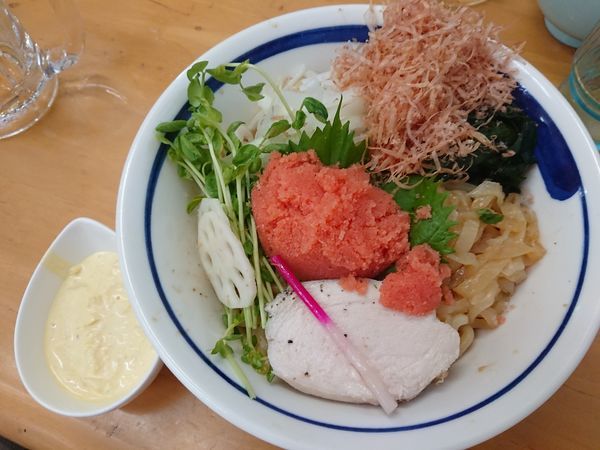 「【8月限定①】稚加榮 明太粒子和え蕎麦 B」@MENYA 食い味の道有楽の写真