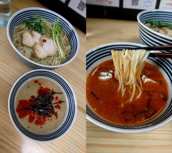 「『冷やしつけ鯖そば 大盛+からい(￥950+50)』」@らーめん どんぐりの写真