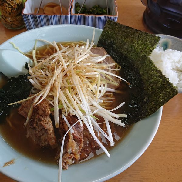 「醤油650円、軟骨200円、ネギ100円、小ライス100円」@ラーメンショップ 大神保店の写真